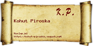 Kohut Piroska névjegykártya